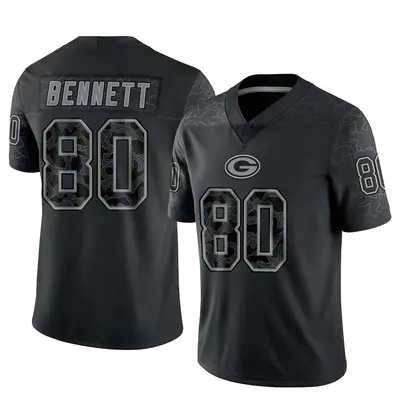 Men's Martellus Bennett Green Bay Packers Reflective Jersey - Black Limited