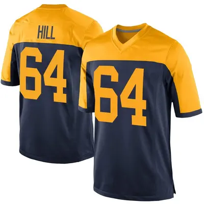 Men's Trey Hill Green Bay Packers Alternate Jersey - Navy Game