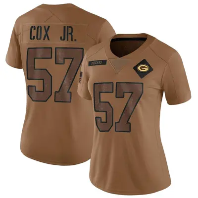 Women's Brenton Cox Jr. Green Bay Packers 2023 Salute To Service Jersey - Brown Limited